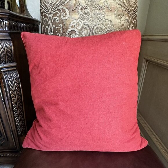 Envogue Decorative‎ Pillow Pumpkin Patch Embroidered Down Fill 19" x 19" EUC - Picture 5 of 10